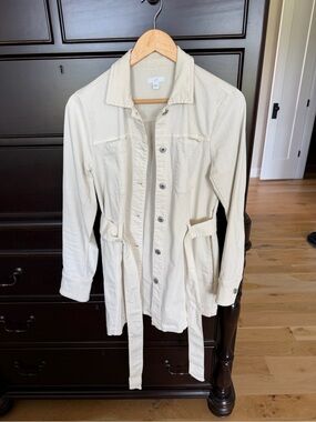J Jill. Lightweight Cream Utility Jacket with Belt